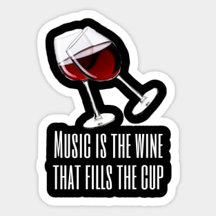 wine glass with music Sticker